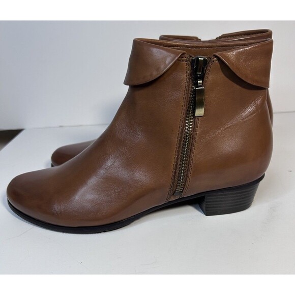 Spring Step Women's Stockholm Leather Ankle Boots Fold-over Cuffs  7.5-8 brown - Picture 4 of 11